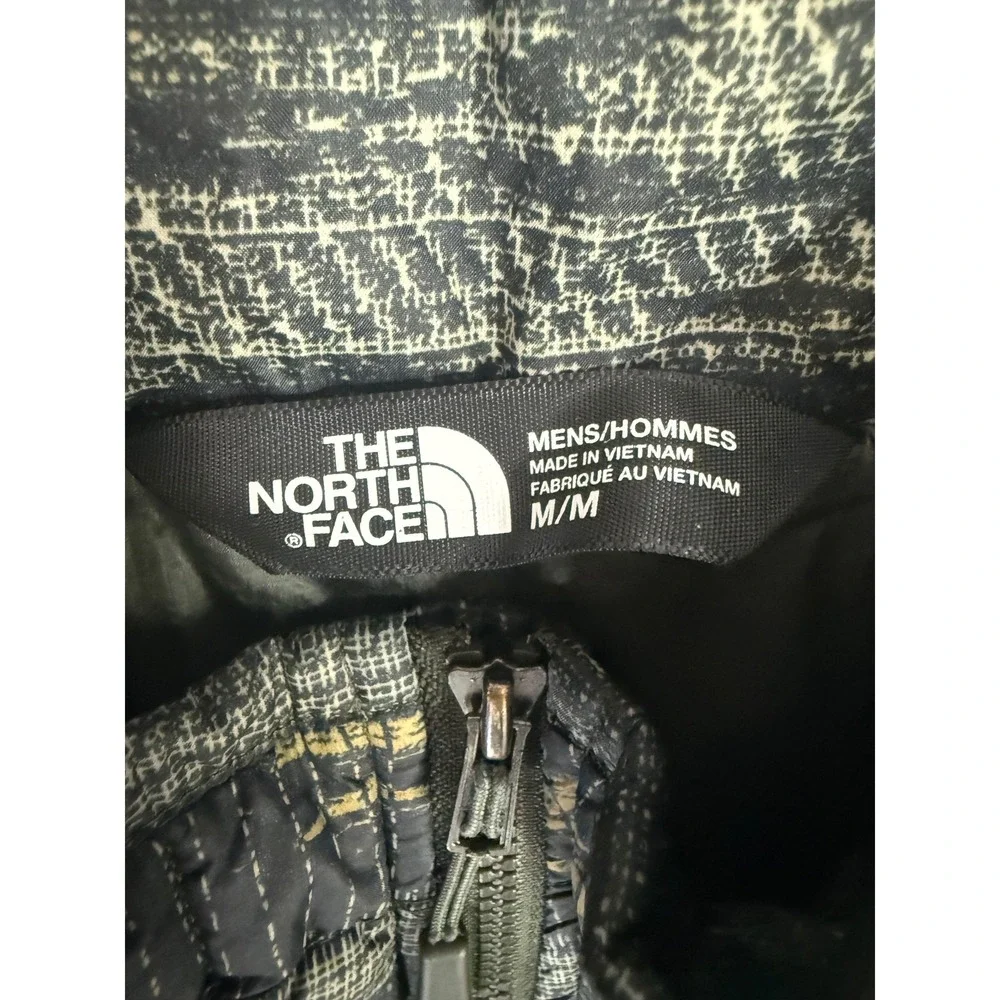 The North Face Mens Thermoball Eco Puffer Jacket Grey Yellow Glitch Print Size M